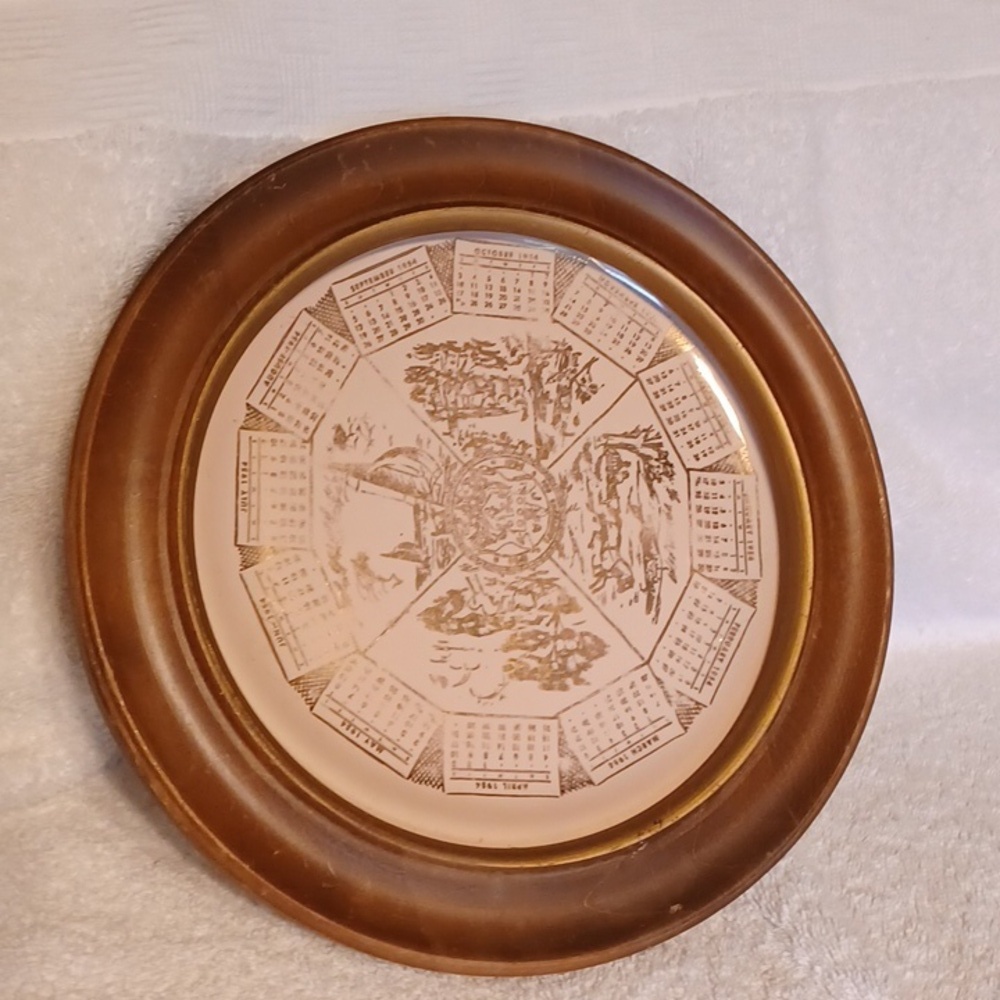 1954 calendar plate plate wall hanger Homer Laughlin